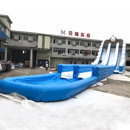 Best PVC Material Penguin Inflatable Giant Water Slide for Adult with Pool