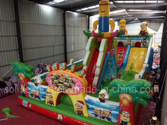 0.55mm PVC Inflatable Bouncer Castle, Adult Bouncy Slide for Amusement Park