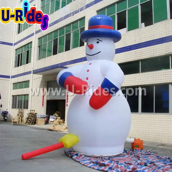 Hot Sale 5m Christmas Snowman Inflatable Model with Fun Hat Made from Durable PVC and Oxford Materials for Advertising