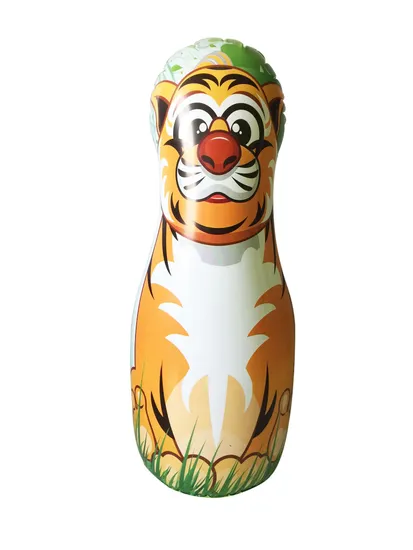 Inflatable Cartoon Tiger Tumbler Bop Bag Kids Toy with Water Base Inflatable Dude