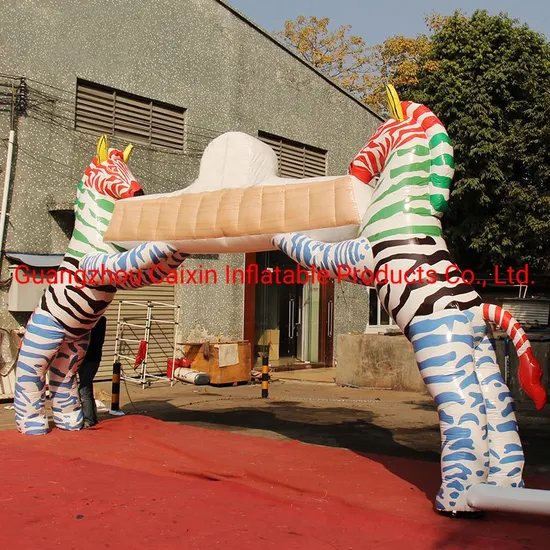 Customized Inflatable Advertising Mascot Zebra Inflatable Zebra Arch Entrance