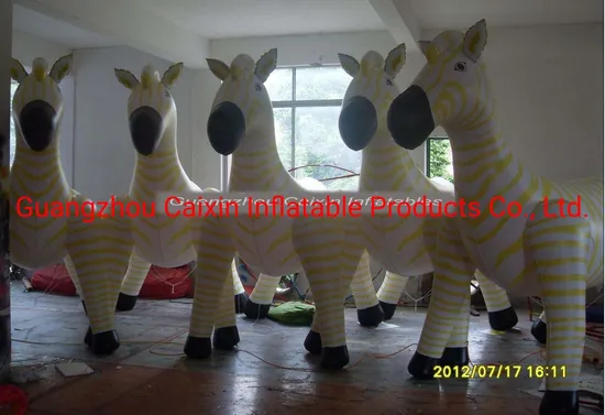 Giant Inflatable Cartoon Zebra LED Lights Flying Helium Zebra Inflatable Zebra Balloon