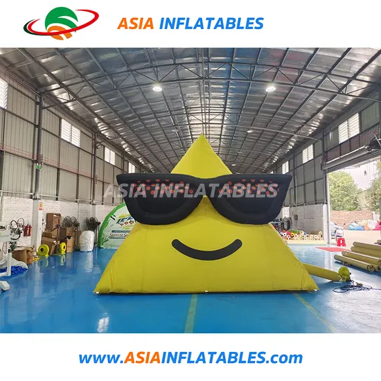 Inflatable Smiley Face with Color Change LED Light, Inflatable Emoji Cartoon Mascot