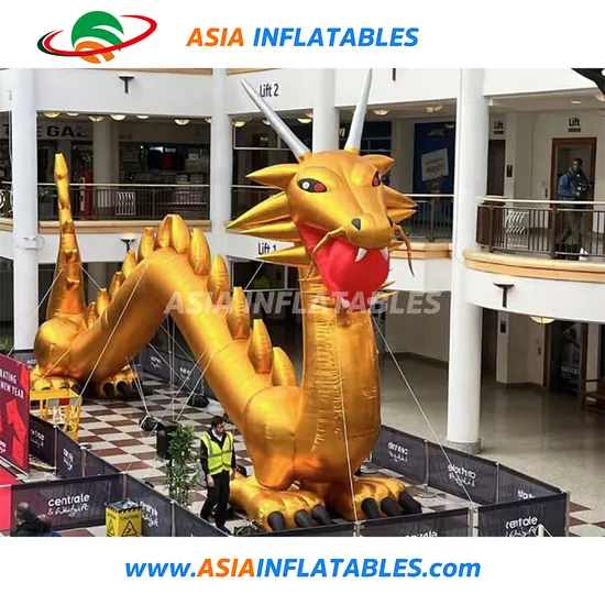 Giant Inflatable Chinese Dragon Mascot Inflatable Gold Dragon Cartoon Activity Decoration