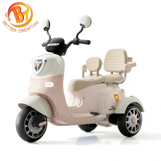 Food Grade PP Electric Motorcycle Double Seater Pink Children Electric Car