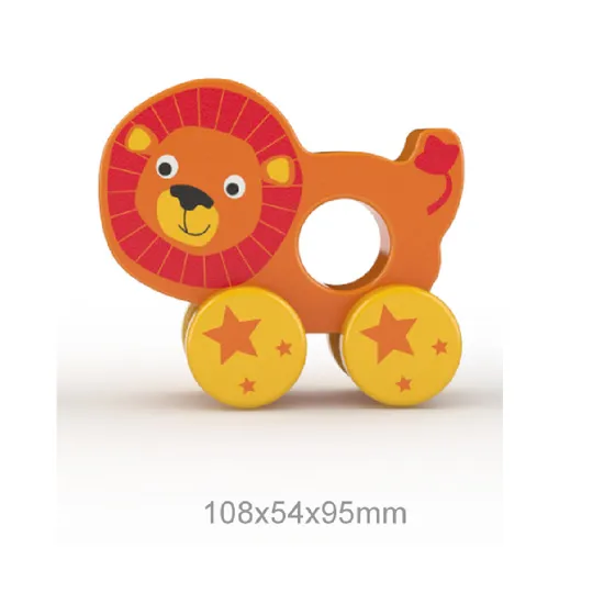 Wooden Toys Wooden Vehicle Toys Preschool Animal Cars Toddler Toy for Kids