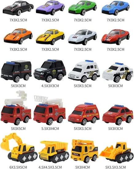 Wholesale 24PCS Metal Car Christmas Countdown Calendar Blind Box Engineering Vehicle Fire Truck Kids Gift
