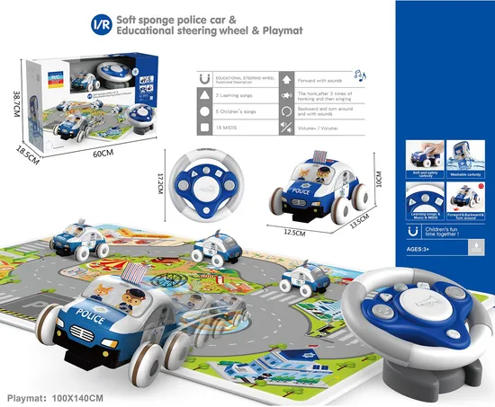 New Image Toy Infrared Remote Control electric Multi-Function Sponge Fabric Toy Car W/ Crawling Mat Toy Set