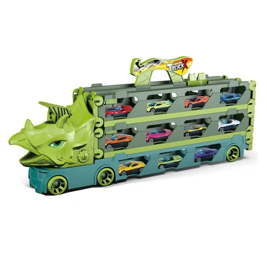 Dinosaur Catapult Truck Toy with Alloy Cars Set for Kids