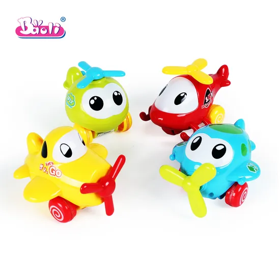 Baoli Pull-Back Cartoon Airplane Set, 4-Pack Mini Plane Vehicles for Toddlers, Early Learning Toy for Boys and Girls