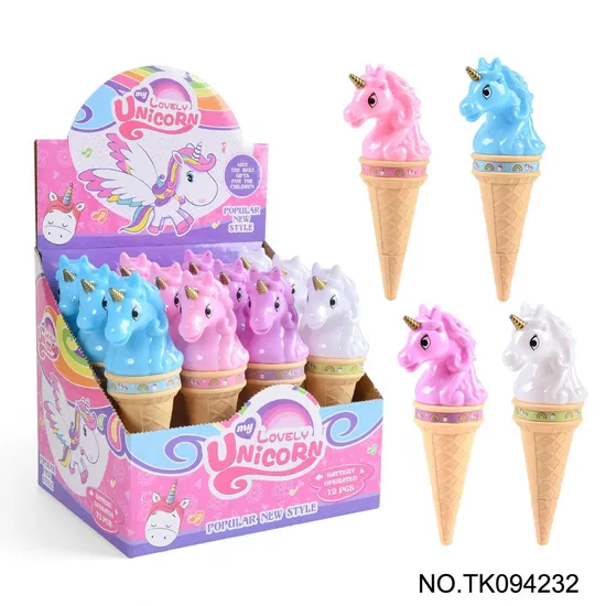 Funny Candy Toys Lovely Unicorn Horse with Light and Music Toy Candy Filled Toys for Kids