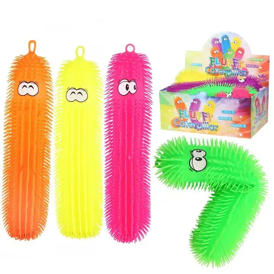 Wholesale New Creative Toys Children′s Luminous Puffer Worm Stress Relief Children′s Gift Toys Cartoon Vent Fidget Caterpillar Squeeze Toys