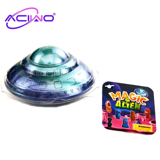 Growing and Hatching UFO with Alien Inside Novelty Easter Gifts Magic Alien Water-Soaked Plastic Toys (00348)
