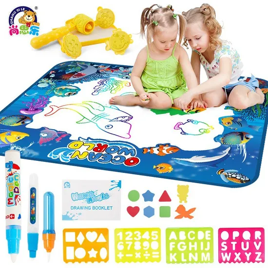 Draw Play Mat Reusable Large Painting Writing Color Doodle Mat Drawing Board, Toddler Educational Toys