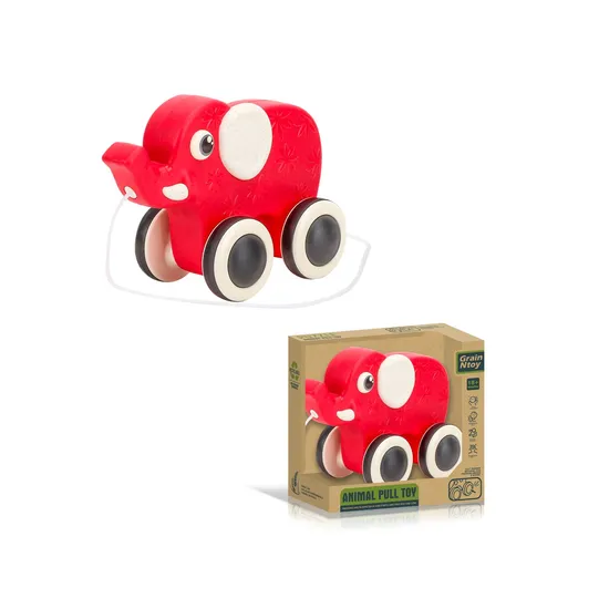 Environmental Protection Toys Animals Pull String Car Cartoon Walk Along Kids Toy