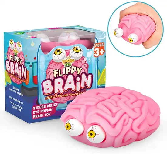 Halloween Anxiety Reducer Sensory Play Squishy Toys Poppin Peeper Stress Relief Ball Large Squeeze Fidget Flippy Squishy Brain for Children