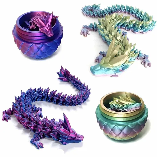 3D Printed Dragon Egg Surprise Egg, Articulated Dragon, Fidget Toys for Executive Home Office