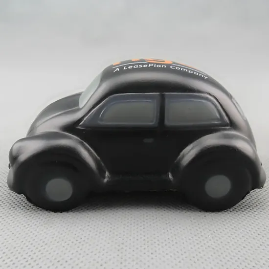 Wholesale Toys Cars Beetle Shape Black PU Foam Promotional Toy Kids Accessories Children Using Juguetes Stress Ball