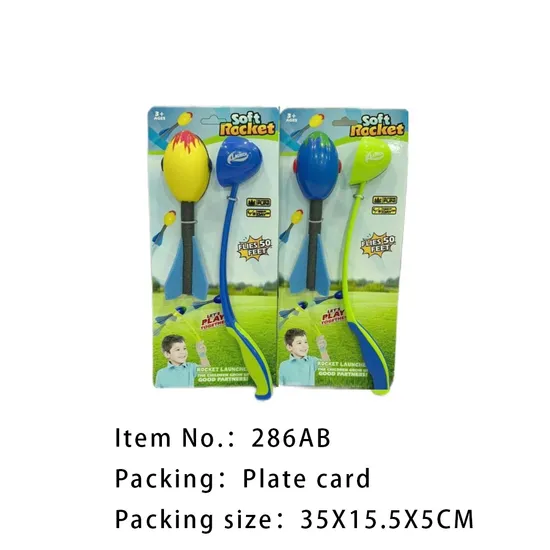 Outdoor Air Pump Shooting Launcher Toys Soft Foam Flying Projectile with Whistle