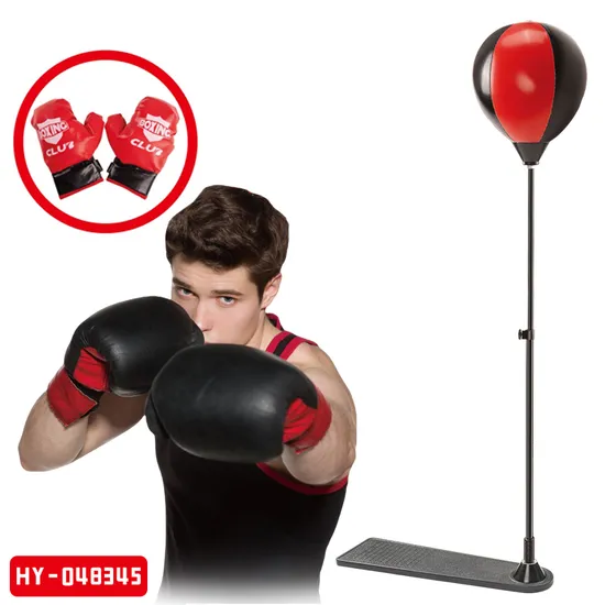 Height Flexible Adjustable Pedal Boxing Bag Stand Air Inflatable PU Leather Punching Bag Ball Gloves Equipped Punching Bag Set Toys