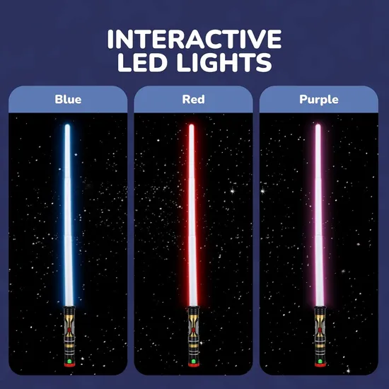 Electronic Retractable Extendable Kid Wand LED Flashing Sword Light up Toy Saber