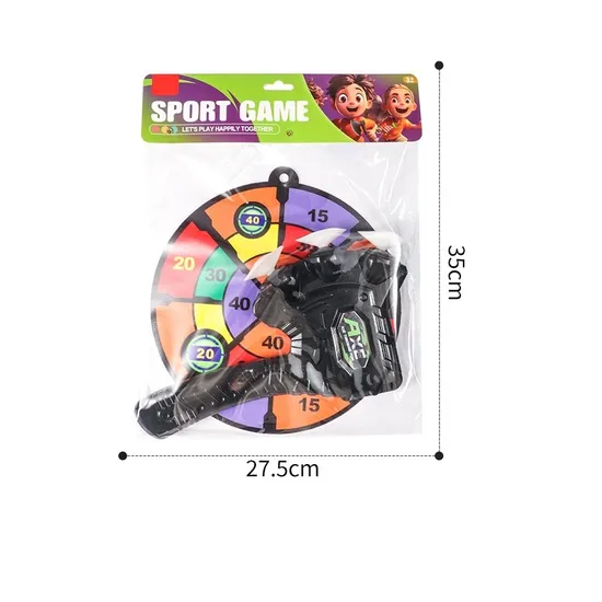 Axe-Shape Gun with Target Suction Cup Bullet Shooting Toy Soft Bullet Plastic Pistol for Kids