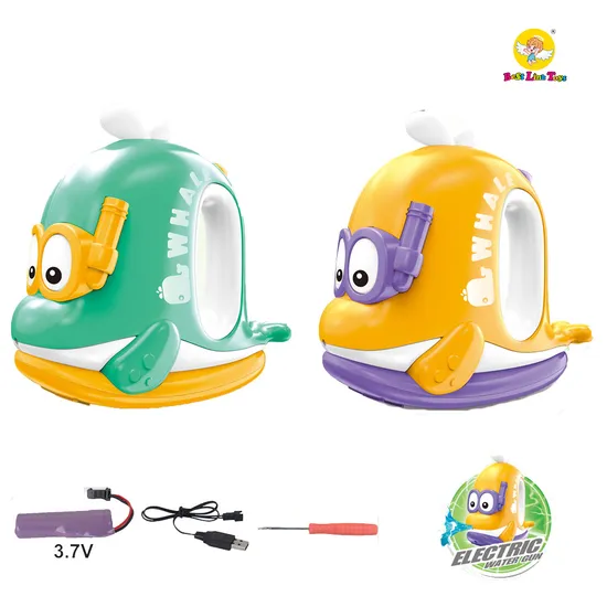 Wholesale Summer Hot Sale Pull Lovely Cute Whale Animal Shooting Water Game Beach Children Plastic Electric 3.7V USB Chargable Battery Kids Water Gun