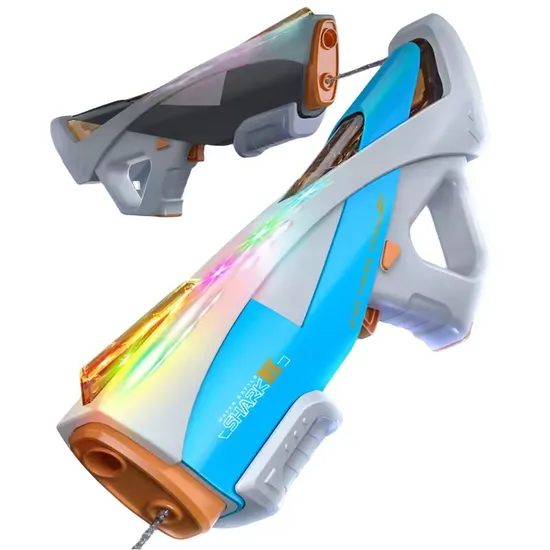 Space Powerful Light up Automatic Water Squirt Gun Toy Summer B/O Shooting Rechargeable Electric Water Gun Juguete with Lights