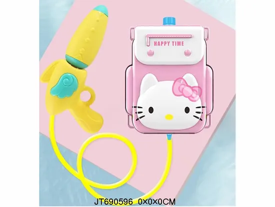 Children′ S Piggy Backpack Water Gun Girl Cartoon Large Pull-out Water Gun Summer Outdoor Beach Toy