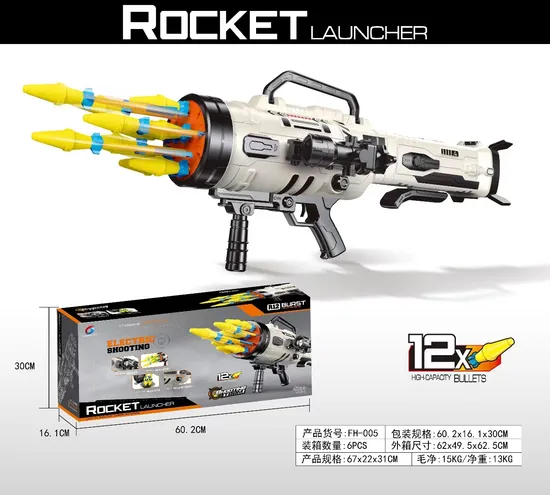 Boys Outdoor Shooting Game Rocket Launcher 12 Consecutive Electric Toy Gun