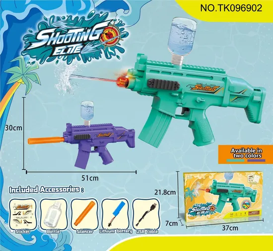 Summer Outdoor Splashing Handheld Electricity Water Gun Beach Interactive Safety Plastic Children′s Wholesale Toys