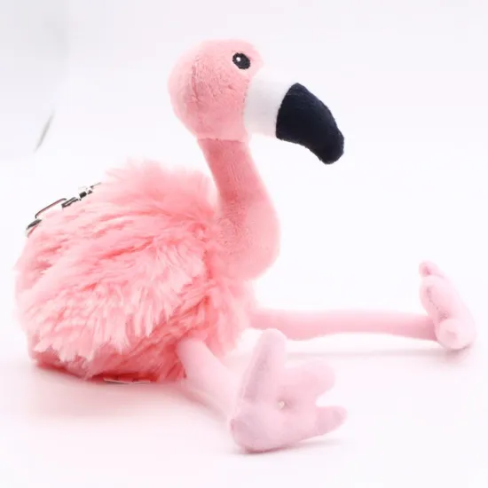 Wholesale Plush Toys Flamingo Keychain Pink Birds Key Ring Stuffed Key Chain