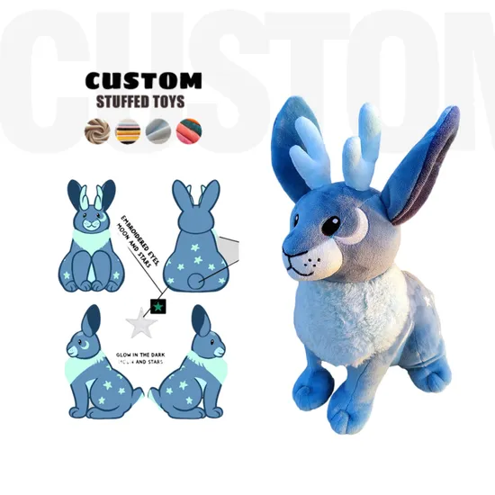 Embroidery Details Glow in The Dark Custom Plushie Stuffed Animal Plush Toy Peluches