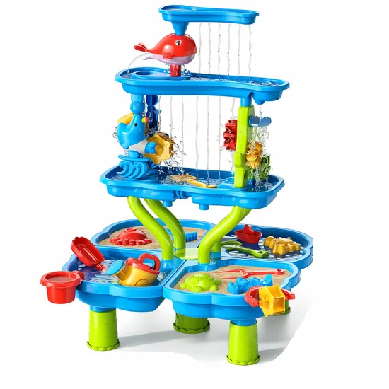 Multifunctional 4-Tier Water Play Table Summer Toys Children′s Beach Toys