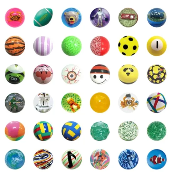 Manufacturer Cheap Custom 27 32 35 38 45 49mm Rubber Bouncy Balls Promotional Toy Jumping High Bouncing Ball for Vending Machine