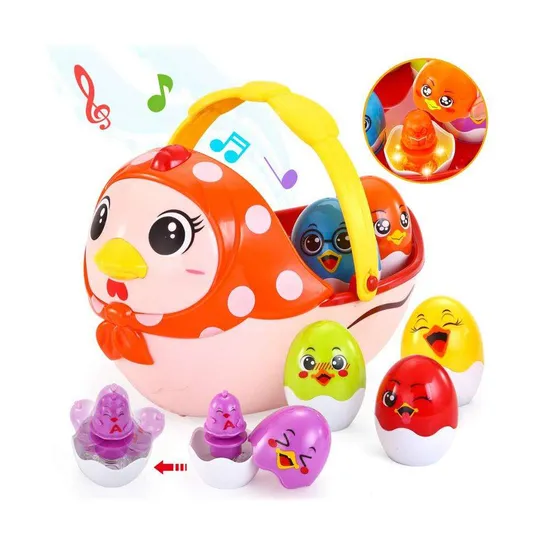 Baoli Toddler Chicken Eggs Toys 8 Eggs Plastic Sensory Learning Stacking Eggs Kids Musical Toys