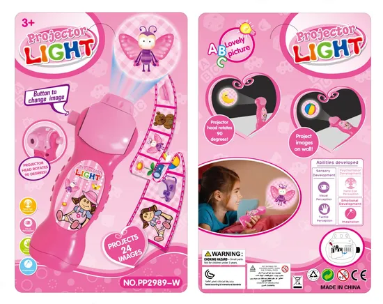 Custom Design Girls Gift Pink Bedtime Projection Flashlight Toy Mini Projector Torch Kids Projector Toys