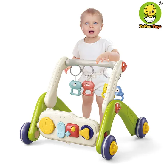 Baby New Design Wholesale 3 in 1 Multifunction Early Education Plastic Children Walker Fitness Rack Sleeping Mat Baby Sit-to-Stand Walker Toys