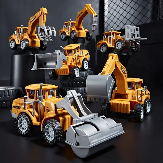 Factory Wholesale Urban Engineering Team Simulation Excavator Set Children Plastic Car Toys