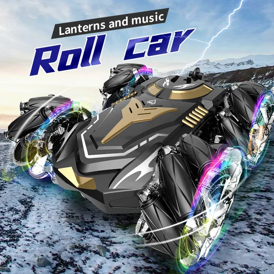 High Quality 4WD High-Horsepower Double Sided Remote Control Car Color Gradient Light Luminous Stunt RC Toy for Kids Gifts