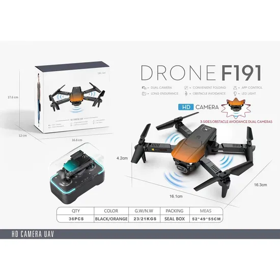 New 2.4G Remote Control Folding Mini Technology Three Side Drone with 4K HD Dual Camera RC Toy