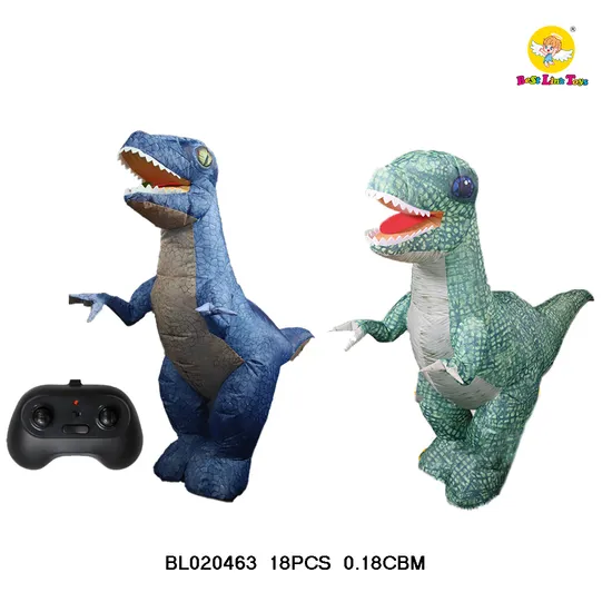 2.4G Inflatable Realistic RC T-Rex Rechargeable Big Dino Walking Remote Toy Dinosaur