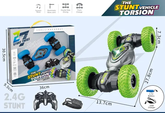 Stunt Rolling Remote Control Car Toy Remote Control RC Twist Stunt Car Double Side Running Newest Gesture Hand Watch Control Toy Cars