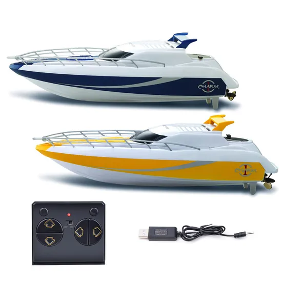 Kids RC Cruiser Ship Waterproof 2.4GHz Radio Controlled Sport Hovercraft Model USB Rechargeable High Speed Remote Control Boat Toys