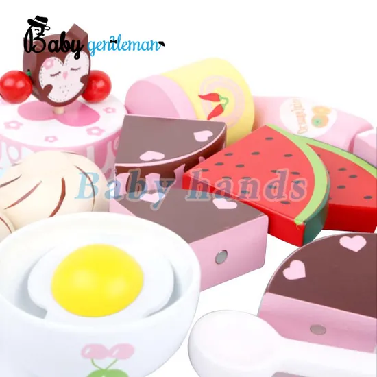 New Design Lovely Cherry Wooden Toy Birthday Cake for Kids Z10408b