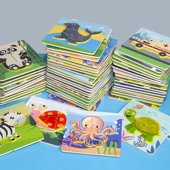 Cartoon Three-Dimensional Puzzle Montessori Children Educational Learning Toys