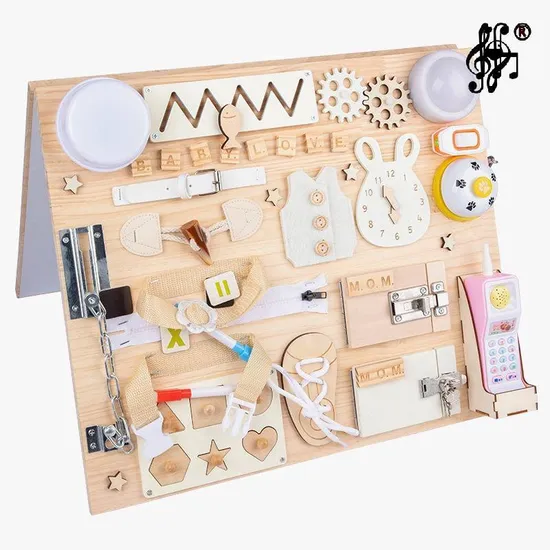 Wooden Toys Hobbies Activity Baby Kids Sensory Toddler Early Educational Busy Board