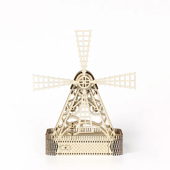 3D Wooden Puzzle Trick Windmill Model Kit Creative Assembly Toy