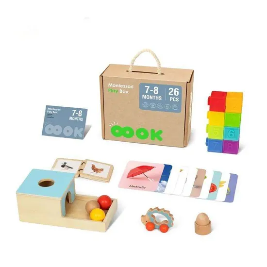 Educational Box Baby Object Permanence Box Wooden Ball Drop Toy Montessori for Infants 7-8months