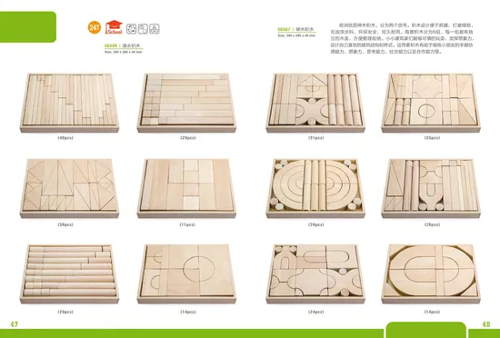 Beech Wood Preschool and Kindergarten Children Blocks Toy, Educational Toy